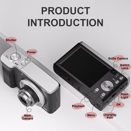 Portable 5K Action Camera with Dual CMOS Sensors, 2.8-inch Touchscreen and 256GB Storage Support