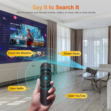 Portable 1080p Full HD Home Theater Projector with Auto Focus, WiFi and Bluetooth 5.2