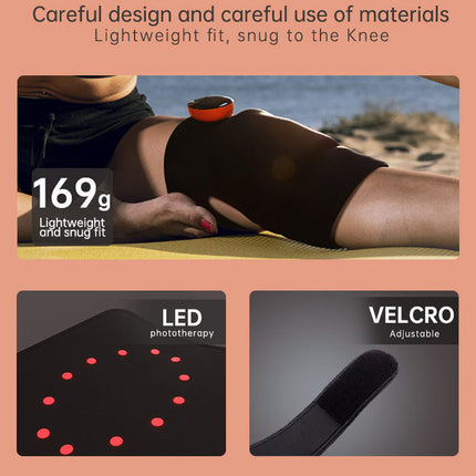 Cordless Heated Knee Pad with LED Therapy and Adjustable Vibration Massage