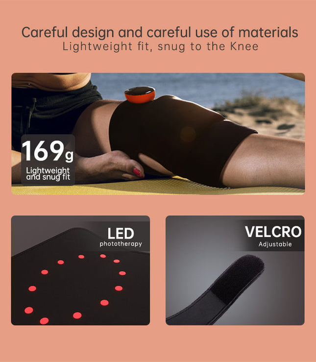 Cordless Heated Knee Pad with LED Therapy and Adjustable Vibration Massage