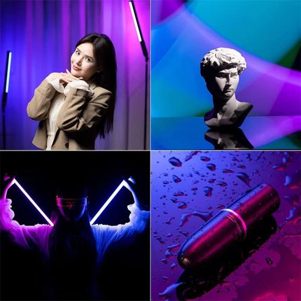 Portable Rechargeable RGB LED Stick Light OLED Screen 20 Effects 2500–9000K Vlogging