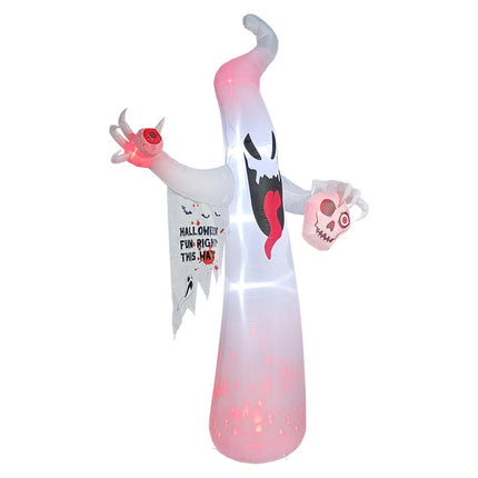 Outdoor 8FT Halloween Ghost Inflatable Decoration with LED Lighting and Easy Setup