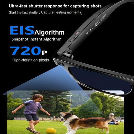 Wearable Smart Glasses 4K Video Music & Live Translation Black