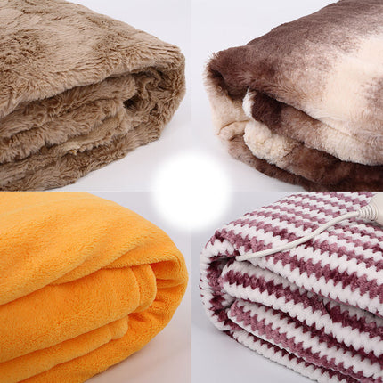 180 x 130cm Double Flannel Electric Heating Throw Blanket with Manual Control Grey