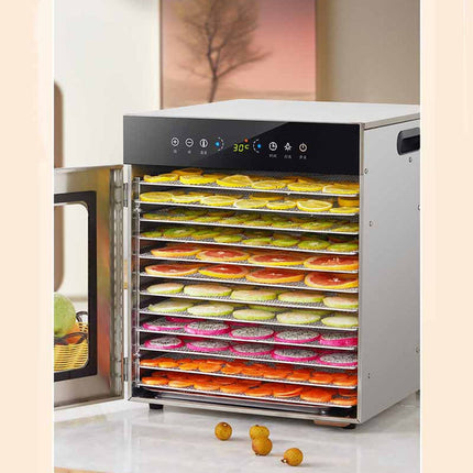 8-Layer Stainless Steel Food Dehydrator 1000W with 30–90°C Adjustable Temperature Dial
