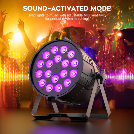 Portable 18x10W RGBL LED Stage Light with DMX512 and Voice Control for Nightclubs, Parties, and Events