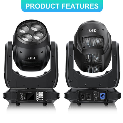 140W RGBW Bee Eye Moving Head Light with Zoom, Prism and DMX512 Control for Stage, DJ and Events