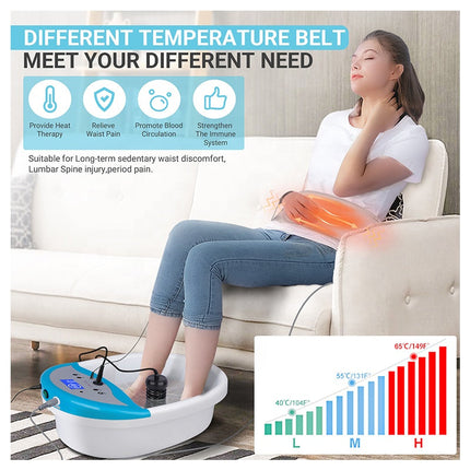 Portable Ionic Foot Spa Detox System with Infrared Waist Belt and Electrode Pads