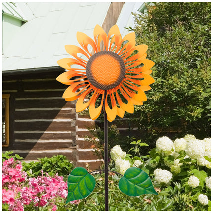 Tall Solar LED Kinetic Wind Sculpture for Outdoor Garden & Patio Display