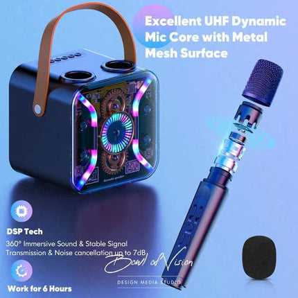 Rechargeable All-in-One Bluetooth Karaoke Microphone Speaker for Home and Outdoor Use