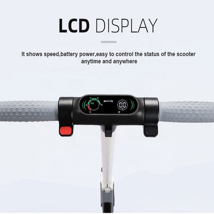 Portable Foldable Electric Scooter with 130W Motor, LED Display & 6.5" Solid Tyres