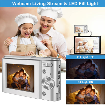 Portable Full HD Digital Camera with 2.4” IPS Screen and 48MP Image Capture