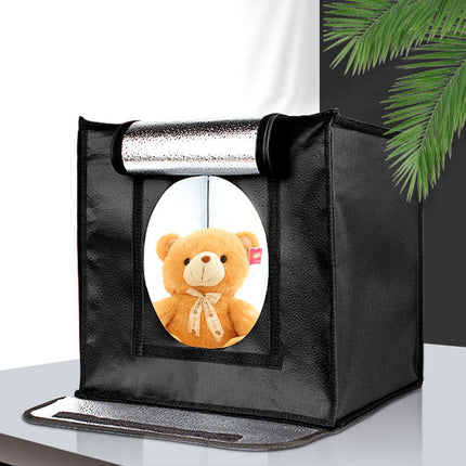 Portable Foldable LED Light Box Photo Studio for Product Photography, Black ABS Design