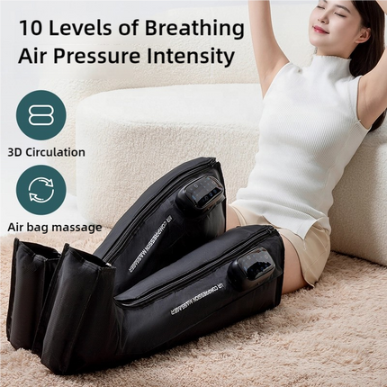 Cordless 360° Airbag Leg Massager with Smart Control Panel, Adjustable Compression & Heat Function