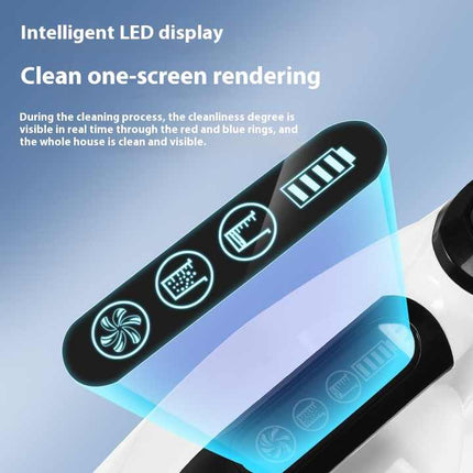 Portable 2-in-1 Cordless Vacuum Mop 12–15kPa Suction 2600mAh Battery Edge Cleaning & Voice Function 40min Runtime