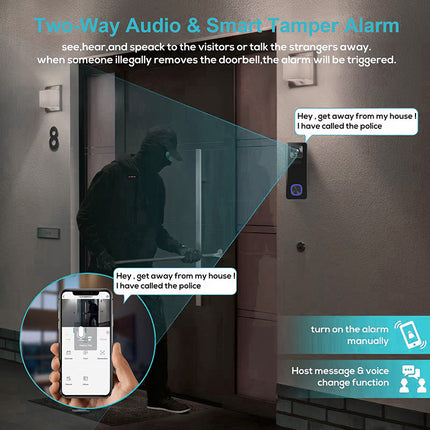 Wireless 5MP Video Doorbell Camera with PIR Motion Alerts, 2-Way Talk & 4-6 Month Battery Life
