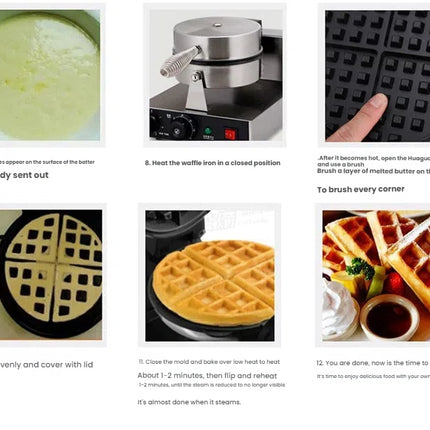 Electric Waffle Maker 1200W Non-Stick Stainless Steel Breakfast Maker