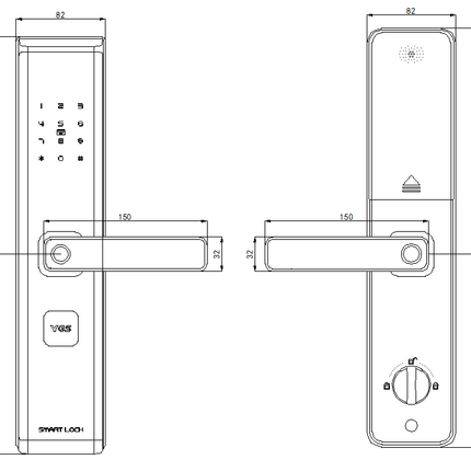 Smart WiFi Fingerprint Door Lock with Password, Card and Mechanical Key for 38-100mm Thick Doors