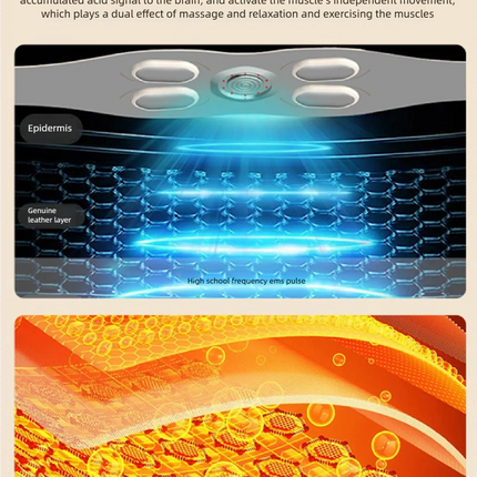 Portable Electric Waist Massager with Red Light, Vibration and Adjustable Intensity