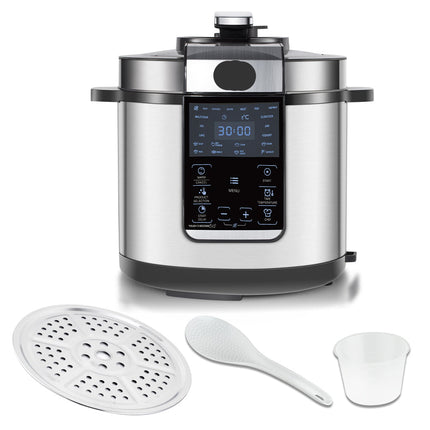 6L Electric Pressure Cooker with LED Display & 24-Hour Preset Timer Non-Stick Inner Pot
