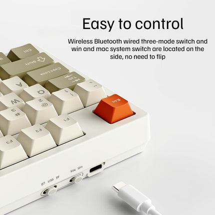 Tri Mode Wireless Mechanical Gaming Keyboard With Display RGB Lighting Hot Swap Avocado Linear Switches