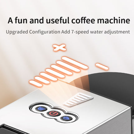 Stainless Steel Coffee Machine with 19 Bar Pressure for Capsules and Ground Coffee
