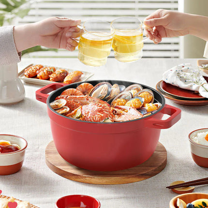 26cm Enameled Cast Iron Cooking Pot with Lid – Durable Kitchen Essential