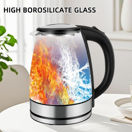 Portable 2.0L Cordless Electric Kettle 1500W Fast Heating, 220V, Black Water Boiler