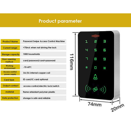 Standalone EM RFID Access Control Keypad with Card, PIN & Dual Authentication