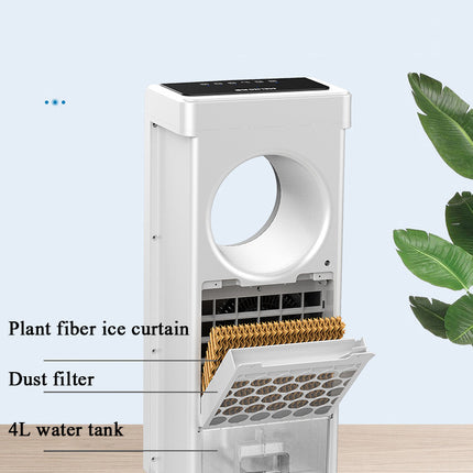 Portable 4L Water-Cooled Air Cooler Tower Fan with 360° Rotation & Timer