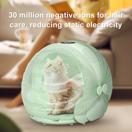 Portable Automatic Pet Hair Drying Box with 8 Fans, Adjustable 25-43°C Temperature for Cats & Small Dogs