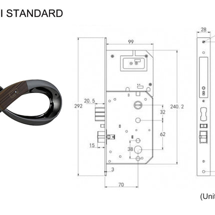 Smart RFID Door Lock with Mechanical Emergency Key, Stainless Steel Latch for Hotels and Apartments