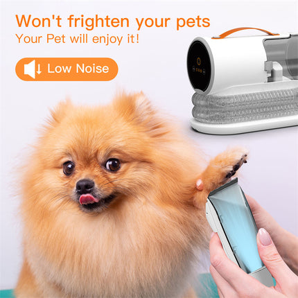 Portable Pet Grooming Vacuum with 12000Pa Suction, Rechargeable Hair Clipper for Dogs & Cats