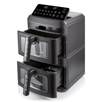 Dual Basket Air Fryer 14L (7L+7L) 2800W with LED Display and Adjustable Temperature Control
