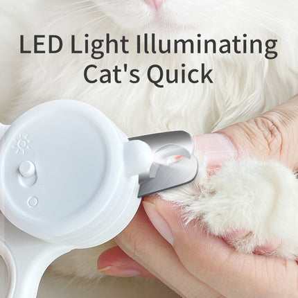 Portable Cat Nail Clippers with LED Light for Safe and Precise Grooming