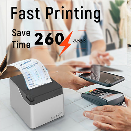 High-Speed 80mm POS Receipt Printer with USB Network Interface, Windows Mac Linux Compatible
