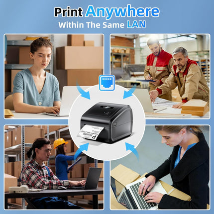 Desktop Thermal Barcode Label Printer 150mm/s Printing Speed with USB Bluetooth Ethernet
