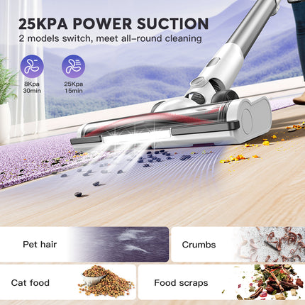 V08 Pro 3-in-1 Cordless Stick Vacuum Cleaner with 20kPa Suction and Rechargeable Battery