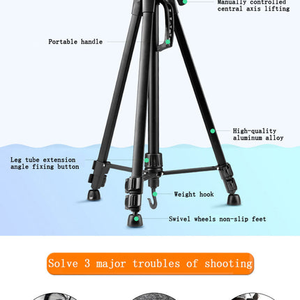 Lightweight Travel Tripod for DSLR & Smartphones – 3-Segment Aluminum Stand with Flip Locks