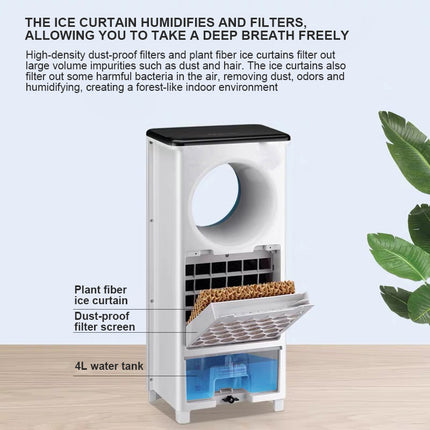 Portable 80W Air Cooler Tower Fan with 4L Water Tank, 360° Rotation & Sleep Mode