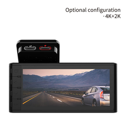 Triple Channel 4K Dash Camera with WiFi App Control, Parking Monitor, 3.69 Inch Screen & Loop Recording
