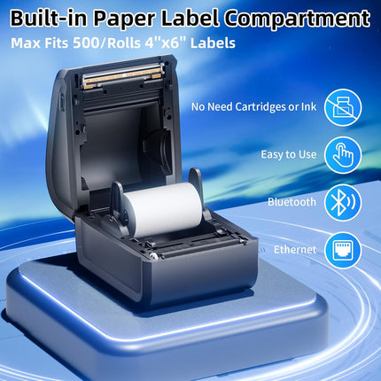 Desktop Thermal Barcode Label Printer 150mm/s Printing Speed with USB Bluetooth Ethernet