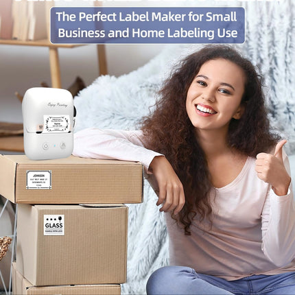Cordless Thermal Label Printer for Shipping Labels and Stickers, 20-50mm Width, 1200mAh