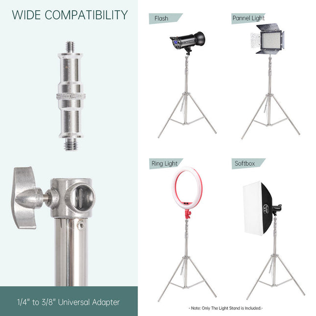 Spring Cushioned Stainless Steel Photography Tripod 200cm Portable