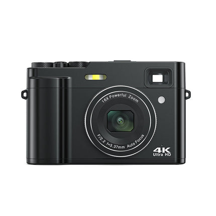 Portable 4K Selfie Camera with 2.8” Display, Dual CMOS Sensors, 48MP Interpolation and 256GB Support – Black