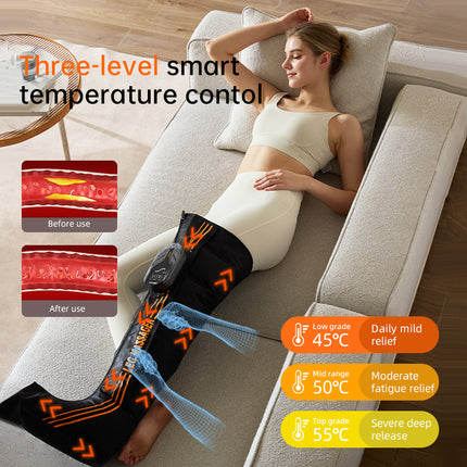 Portable Leg Compression Massager with Heat, 5-Zone Air Pressure and USB Charging