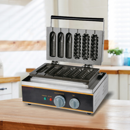 Commercial Electric Waffle Stick Maker 1600W Stainless Steel Non-Stick Cooking Plates