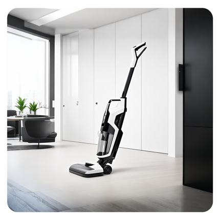 Portable 2-in-1 Cordless Vacuum Mop 12–15kPa Suction 2600mAh Battery Edge Cleaning & Voice Function 40min Runtime