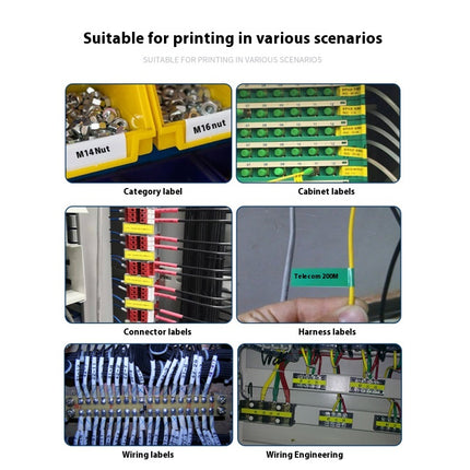Portable Thermal Transfer Label Printer with 300 DPI Print Resolution and Multi-Material Support
