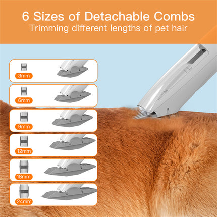 Portable Pet Grooming Vacuum with 12000Pa Suction, Rechargeable Hair Clipper for Dogs & Cats